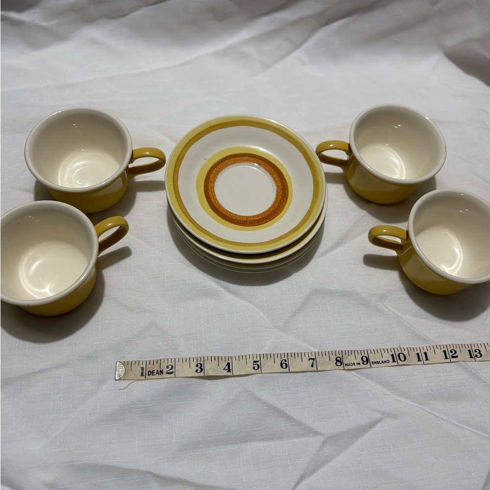 Vintage Yellow and White Cup and Saucer Set